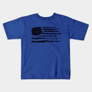 distressed flag medical sinus rhythm Kids T-Shirt